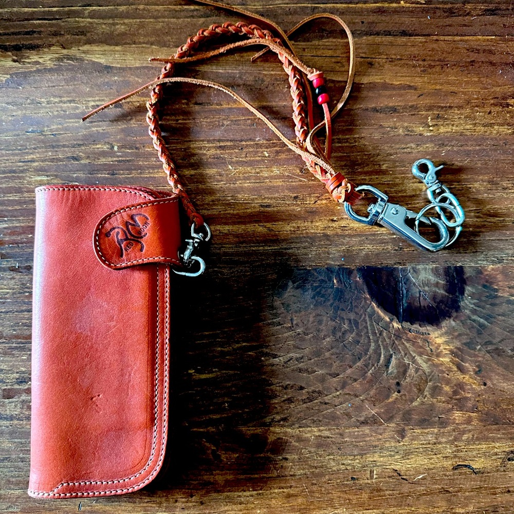 Red Moon leather long bikers wallet